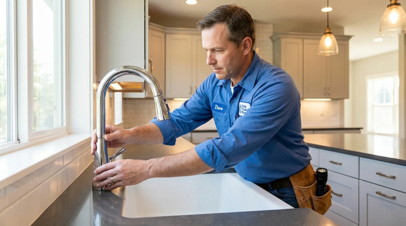 Kitchen faucet installation by Johns Plumbing LLC in South Boston